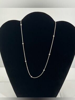 Louis Vuitton Sterling Silver Made in Italy Station Choker Necklace 17” 6.19g